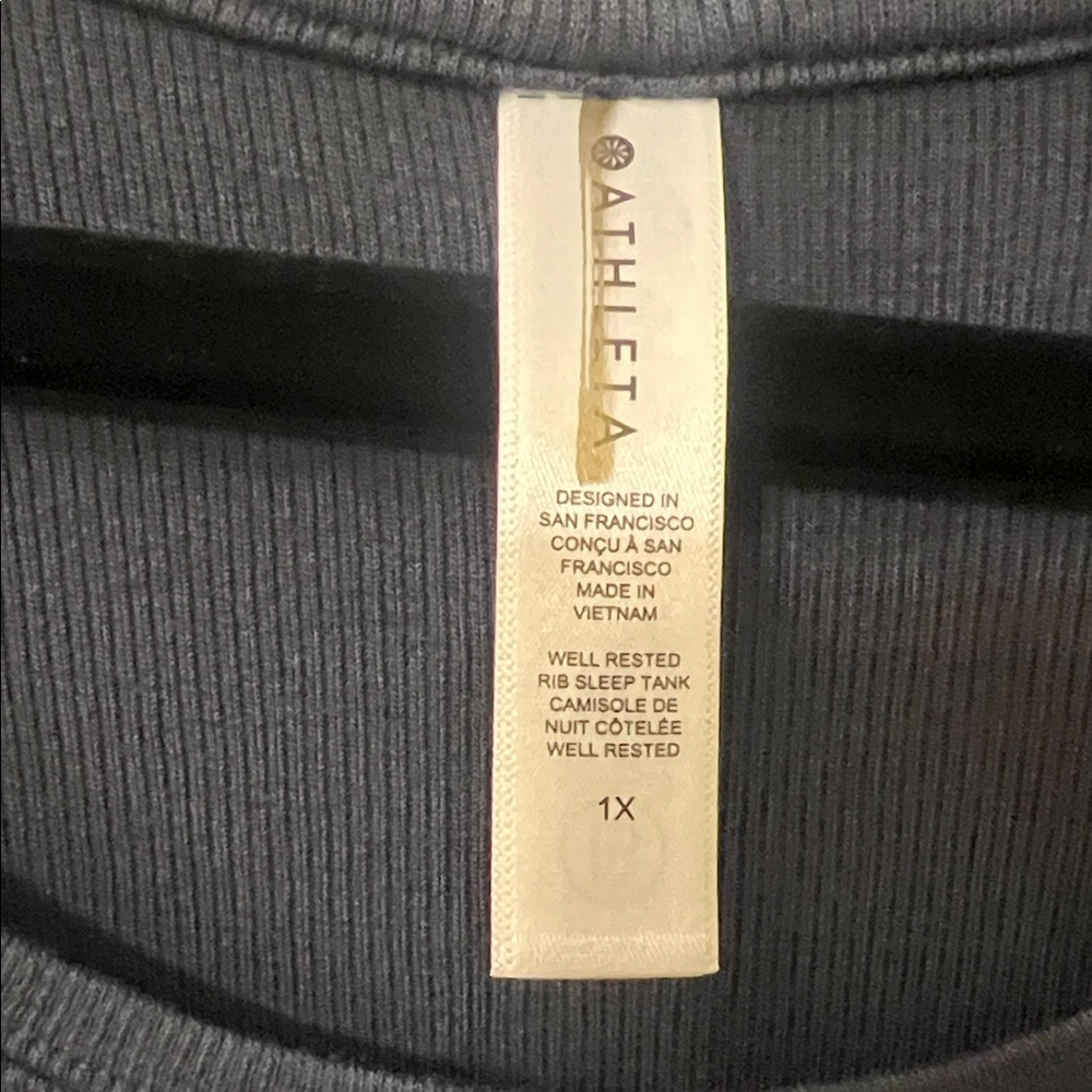 Athleta Well Rested Rib Sleep Tank Blue - Picture 4 of 7